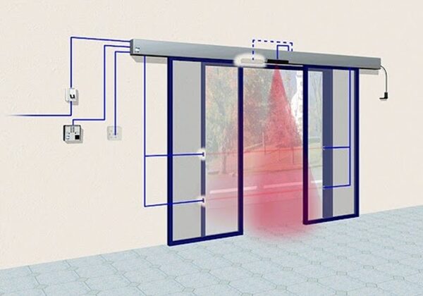 Bản vẽ của cửa tự động 2 cánh.